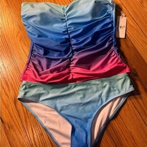 Gradient Blue and Pink Bikini